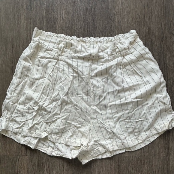 Peixoto High Waist Cream Striped Shorts - Picture 1 of 5